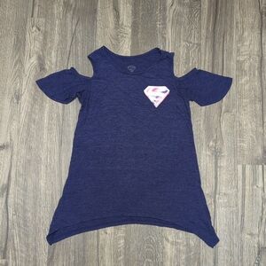 Purple Superman Cold Shoulder T-shirt